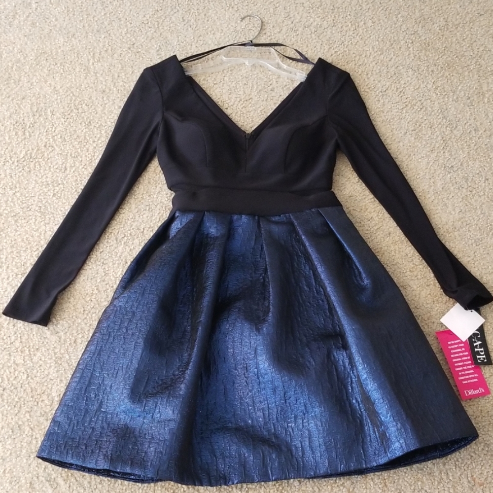 Black/Metalic Blue Party Dress***NEW***